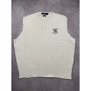 VTG Polo Golf Ralph Lauren US Open 2000 Pebble Beach Cable Sweater Vest Men XL